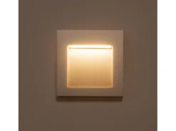 Baliza Exterior LED 4W Empotrable Pared Cuadrado Blanco Leif 2700K Blanco Cálido