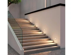 Baliza Exterior LED 2W Empotrable Pared Circular Blanco Guell 2700K Blanco Cálido