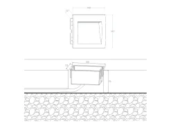 Baliza Exterior LED 4W Empotrable Pared Cuadrado Blanco Natt 2700K Blanco Cálido