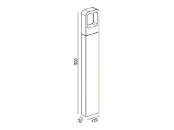 Baliza Exterior LED 6W Superficie Pie 80cm Emerita 4000K Blanco Neutro