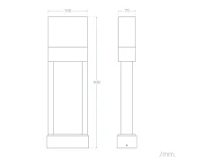 Baliza Exterior LED 10W Superficie Pie 50cm Aluminio para Numeración de Vivienda Mulham Negro
