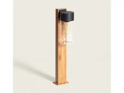 Baliza Exterior Superficie Pie 50cm Acero Inoxidable y Cristal Isoba Negro