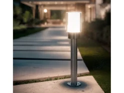 Baliza Exterior Superficie Pie 50cm Acero Inoxidable Martin Gris