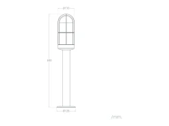 Baliza Exterior Superficie Pie 60cm Acero Inoxidable Logan Negro