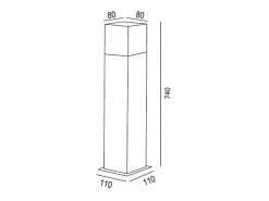 Baliza Exterior Superficie Pie 74cm Augusta Negra