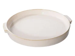 Bandeja de cerámica blanca Ø 37 cm