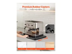 Bandeja Deslizante para Electrodomésticos de Cocina SucceBuy, 26,7 x 33 cm, Bandeja con Ruedas de Goma, para Pequeños Electrodomésticos de Cocina, Color Negro