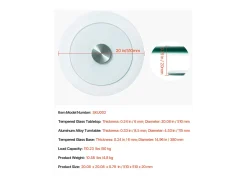 Bandeja Giratoria Redonda SucceBuy para Mesa, 51 cm, Bandeja de Servicio Giratoria 360°, Centro de Mesa de Comedor de Vidrio Templado Transparente, para Banquetes