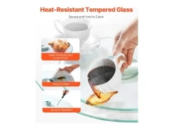 Bandeja Giratoria Redonda SucceBuy para Mesa, 51 cm, Bandeja de Servicio Giratoria 360°, Centro de Mesa de Comedor de Vidrio Templado Transparente, para Banquetes