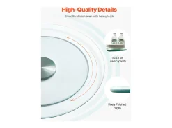 Bandeja Giratoria Redonda SucceBuy para Mesa, 51 cm, Bandeja de Servicio Giratoria 360°, Centro de Mesa de Comedor de Vidrio Templado Transparente, para Banquetes