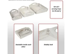 Bandeja MCW-C50 Shabby look (juego de 3), marrón, shabby