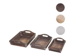 Bandeja MCW-C50 Shabby look (juego de 3), marrón, shabby