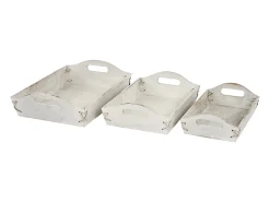 Bandeja MCW-C50 Shabby look (juego de 3), blanco, shabby