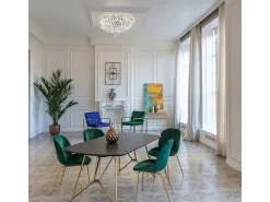 Basfor Plafón Semi Empotrado Níquel Antiguo & Cristal, 3 Luces, E14
