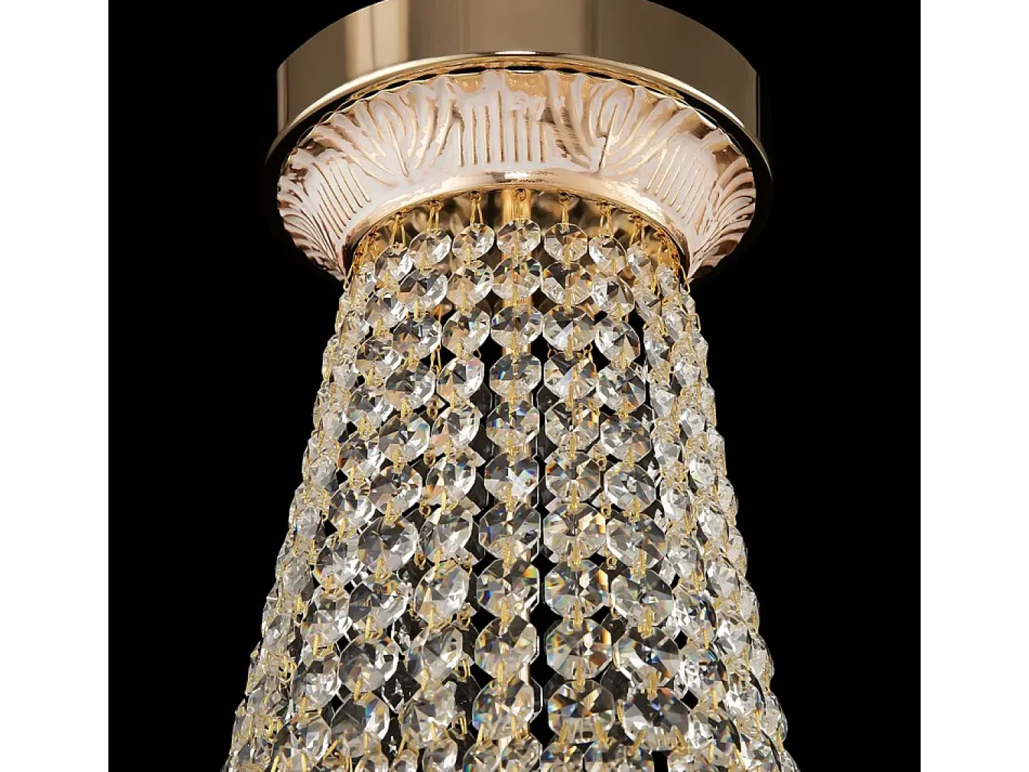 Bella Grand Chandelier Oro y Cristal, 8 Luces, E14