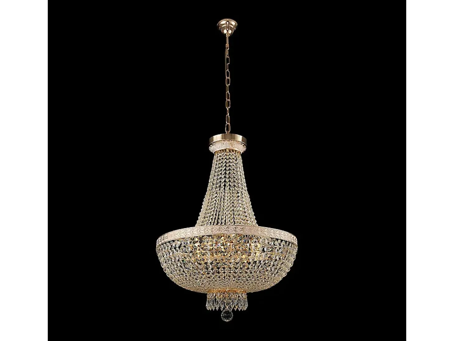 Bella Grand Chandelier Oro y Cristal, 8 Luces, E14