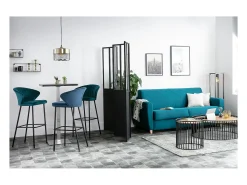 Biombo 4 paneles en metal negro y cristal RACK