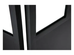 Biombo 4 paneles en metal negro y cristal RACK