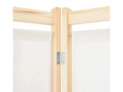 Biombo de 6 paneles Crema 240 x 170 x 4 cm Tela