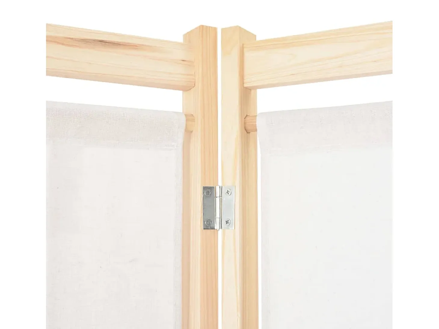 Biombo de 6 paneles Crema 240 x 170 x 4 cm Tela