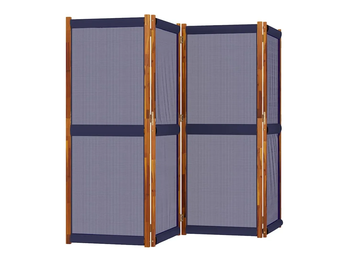 Biombo divisor de 4 paneles azul oscuro 280x180 cm ES345829