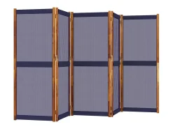 Biombo divisor de 5 paneles azul oscuro 350x180 cm ES956401