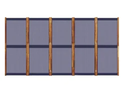 Biombo divisor de 5 paneles azul oscuro 350x180 cm ES956401