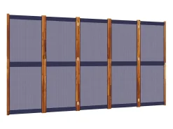 Biombo divisor de 5 paneles azul oscuro 350x180 cm ES956401