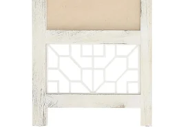 Biombo divisor de 6 paneles de tela color crema 210x165 cm ES919212