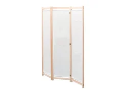 Biombo divisor de 3 paneles de tela color crema 120x170x4 cm ES844102