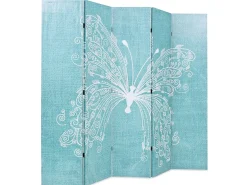 Biombo divisor plegable 200x170 cm mariposa azul ES858391