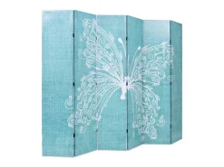Biombo divisor plegable 228x170 cm mariposa azul ES353243