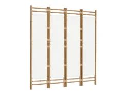 Biombo plegable de 4 paneles bambú y lona 160 cm ES517854