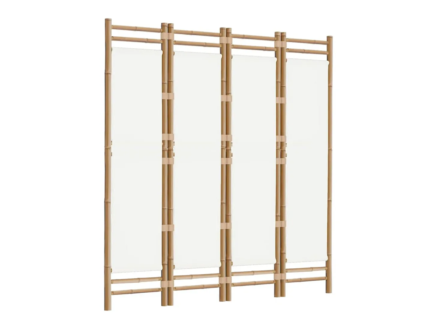 Biombo plegable de 4 paneles bambú y lona 160 cm ES517854