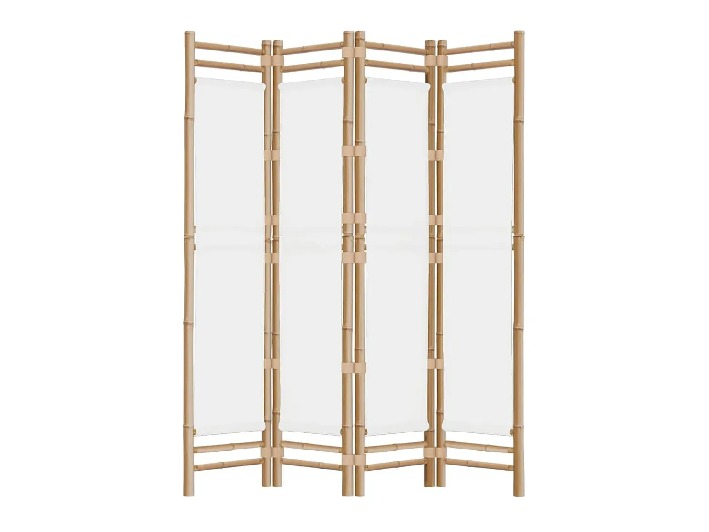 Biombo plegable de 4 paneles bambú y lona 160 cm ES517854