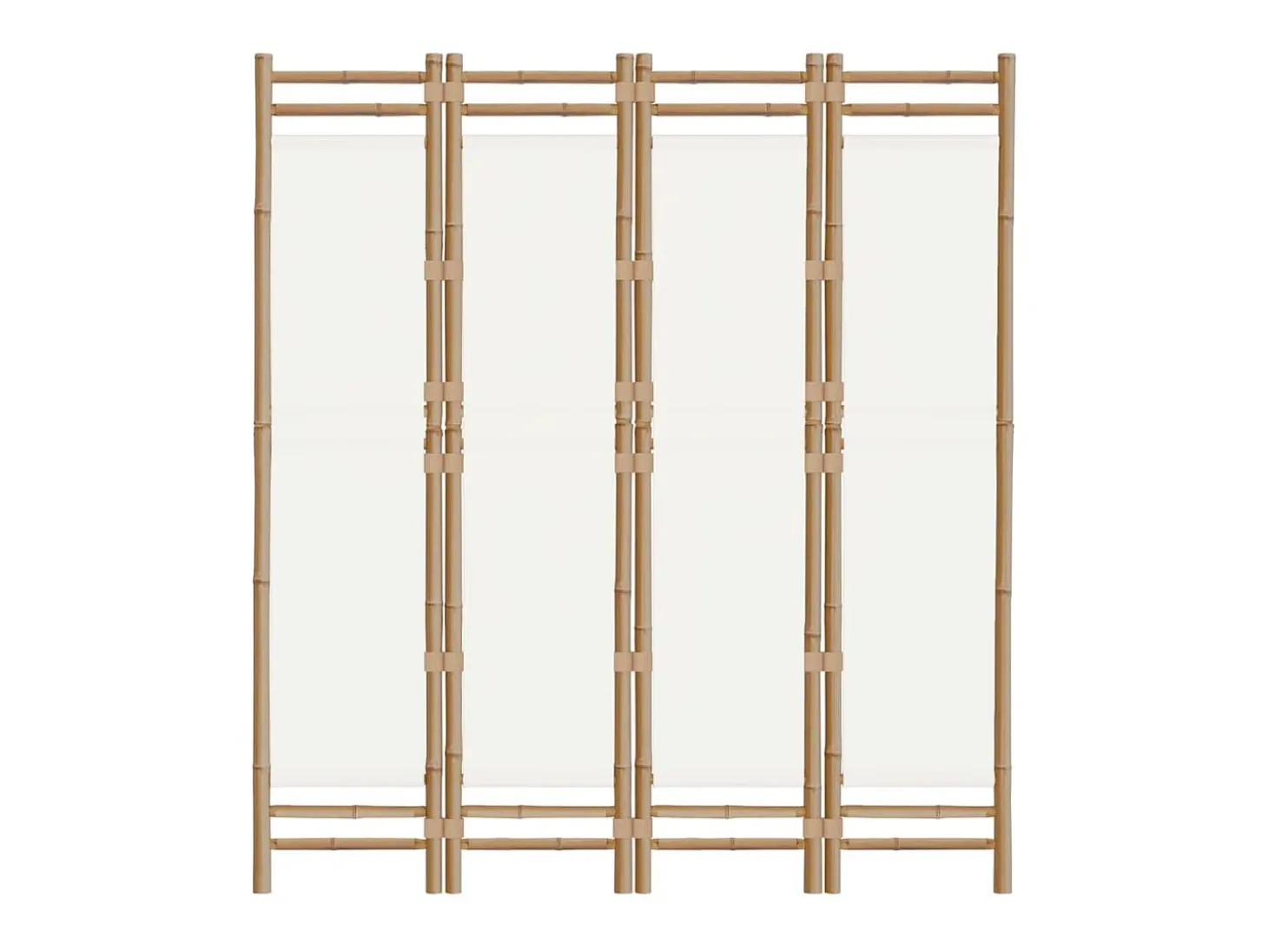 Biombo plegable de 4 paneles bambú y lona 160 cm ES517854