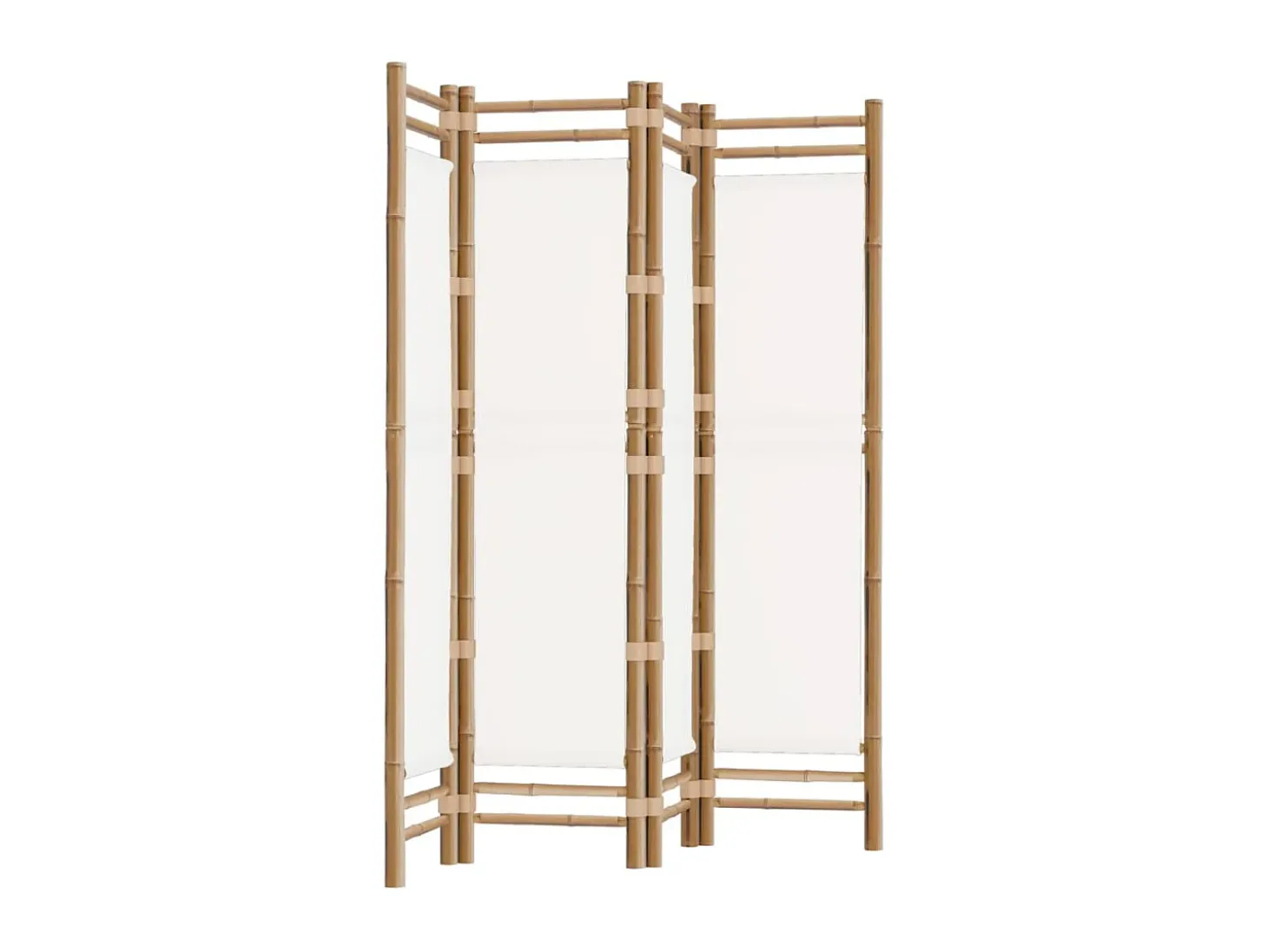 Biombo plegable de 4 paneles bambú y lona 160 cm ES517854