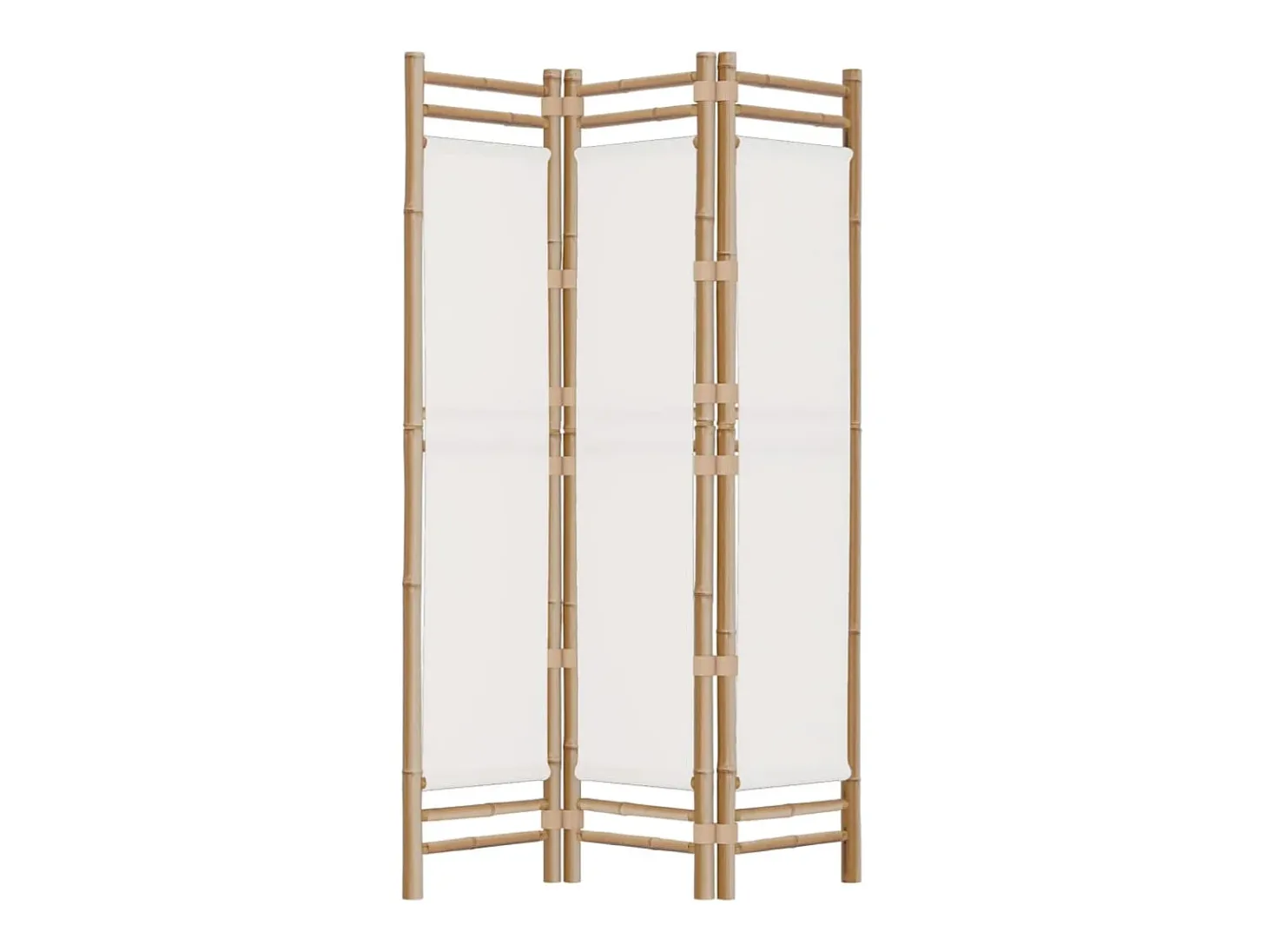 Biombo plegable de 3 paneles bambú y lona 120 cm ES613939