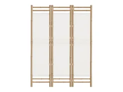 Biombo plegable de 3 paneles bambú y lona 120 cm ES613939