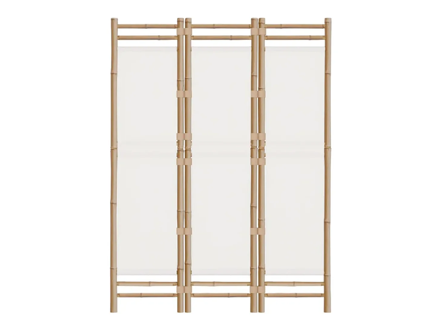Biombo plegable de 3 paneles bambú y lona 120 cm ES613939