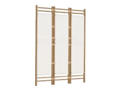 Biombo plegable de 3 paneles bambú y lona 120 cm ES613939