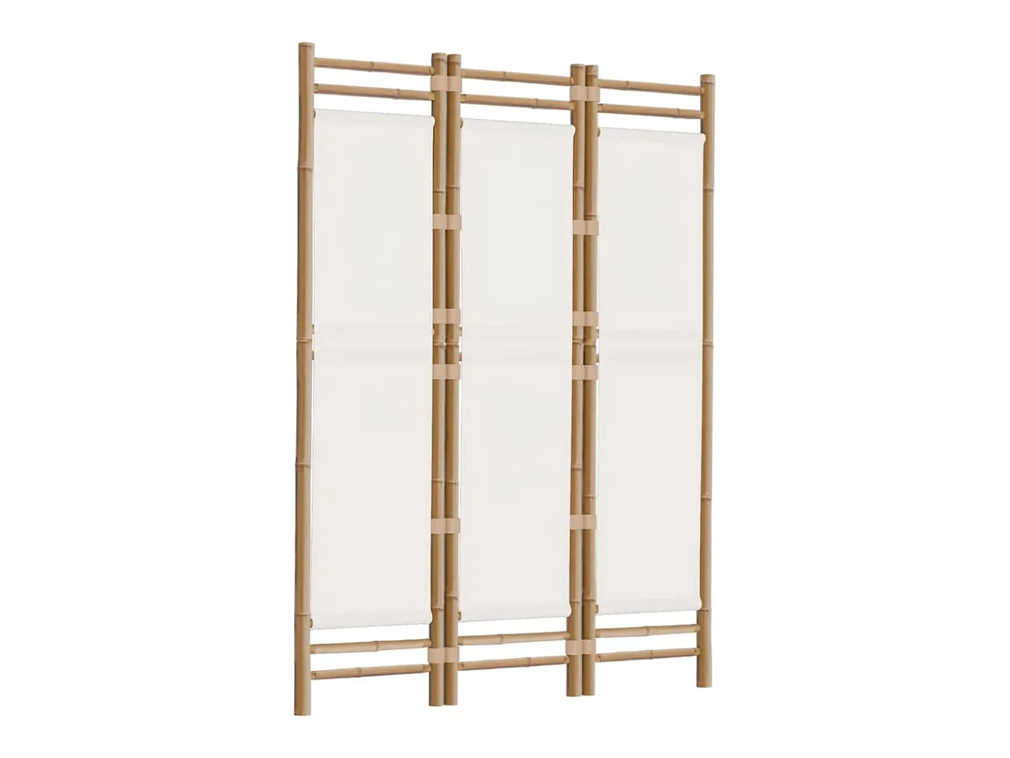 Biombo plegable de 3 paneles bambú y lona 120 cm ES613939