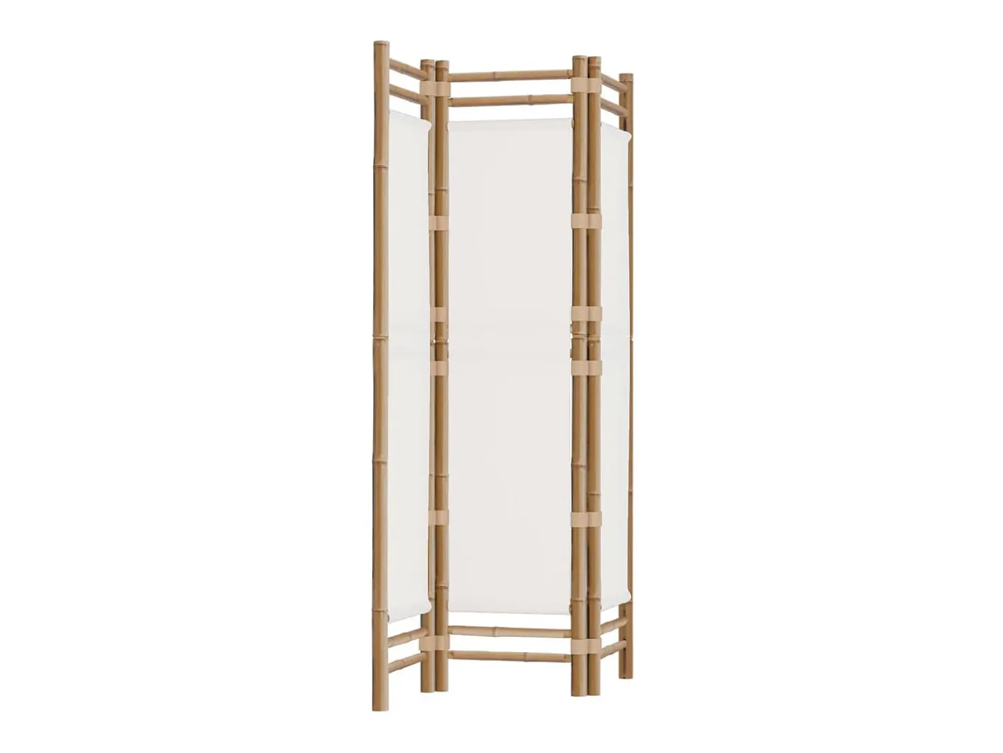 Biombo plegable de 3 paneles bambú y lona 120 cm ES613939