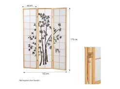 Biombo 132x2x179 cm madera natural Shoji