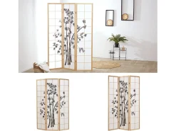 Biombo 132x2x179 cm madera natural Shoji