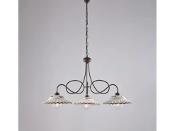 Bistrot - Lámpara de araña negra con efecto óxido y difusores cerámicos decorados, 30 luces
