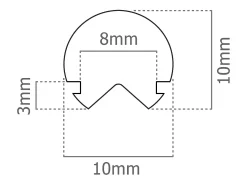 Bobina 100m Difusor de Silicona 8mm para Letrero de Neón LED Rojo