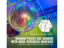 Bola de Espejo Disco SucceBuy de 30 cm con Anillo de Suspensión para Fiestas, Decoración Ideal para DJ Club, Bodas, Cumpleaños, Navidad