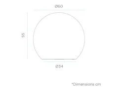 Bola de luz exterior Buly 60 cm Solar + recarga eléctrica