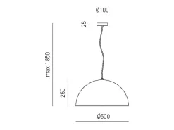 Bonella - Lámpara colgante latón 1XE27 max 1X60W IP20 - Lámpara de techo con diseño moderno en aluminio - Casquillo E27
